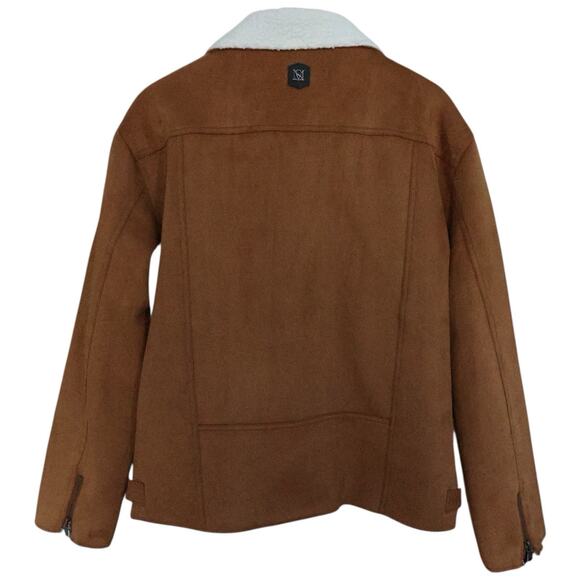 SAINT MORTA Imperial Sherpa Biker Jacket In Tan Cream Size L - Picture 11 of 16